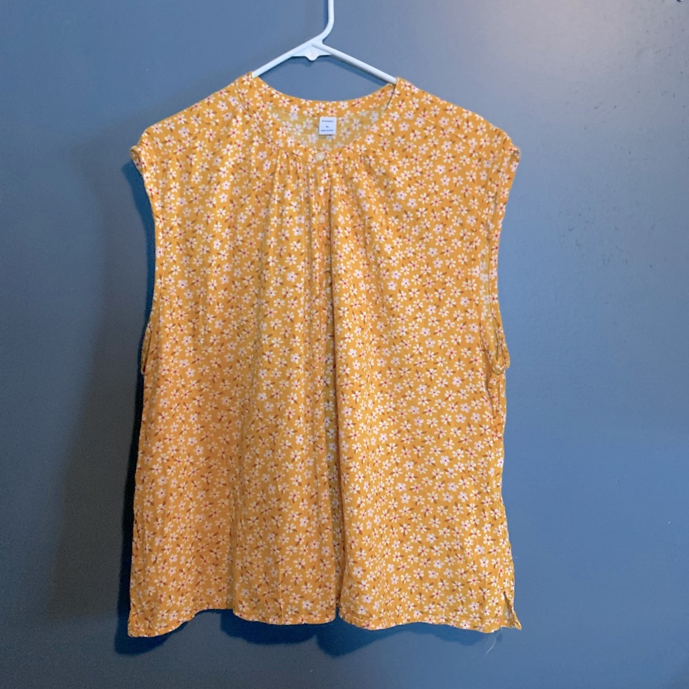 OLD NAVY SLEEVELESS RUFFLE YELLOW PLUS SIZE WOMENS XL TOP